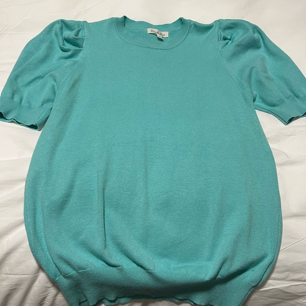 J. Crew Teal Short Sleeve Sweater